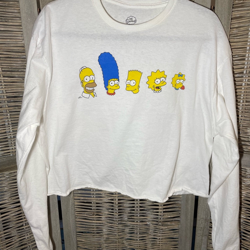 The Simpsons cropped long sleeve tshirt - size Large